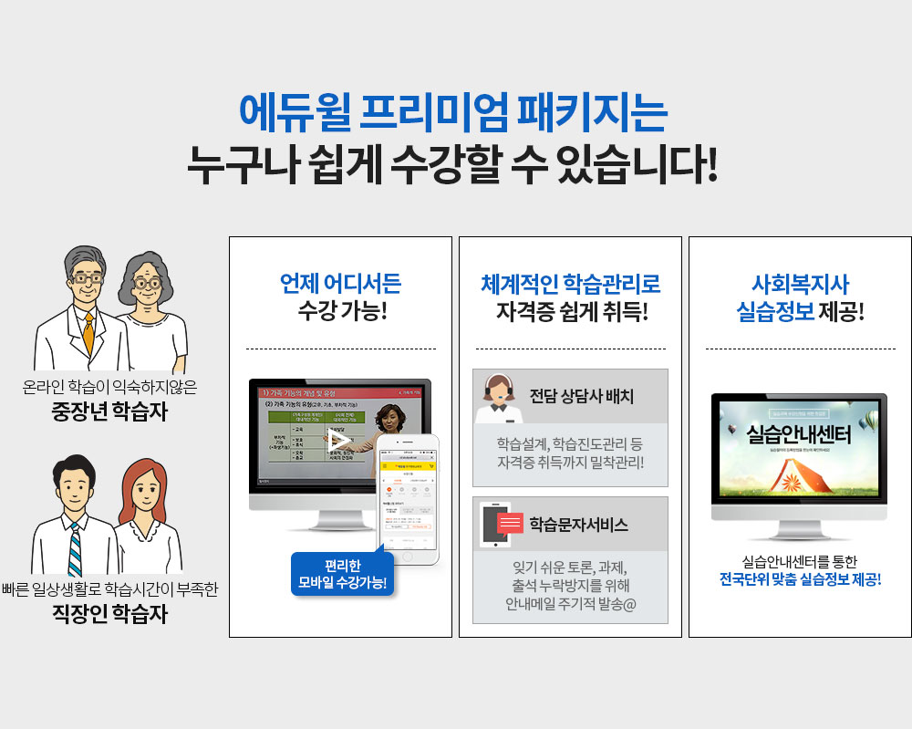 에듀윌 프리미엄 패키지는 누구나 쉽게 수강할 수 있습니다!